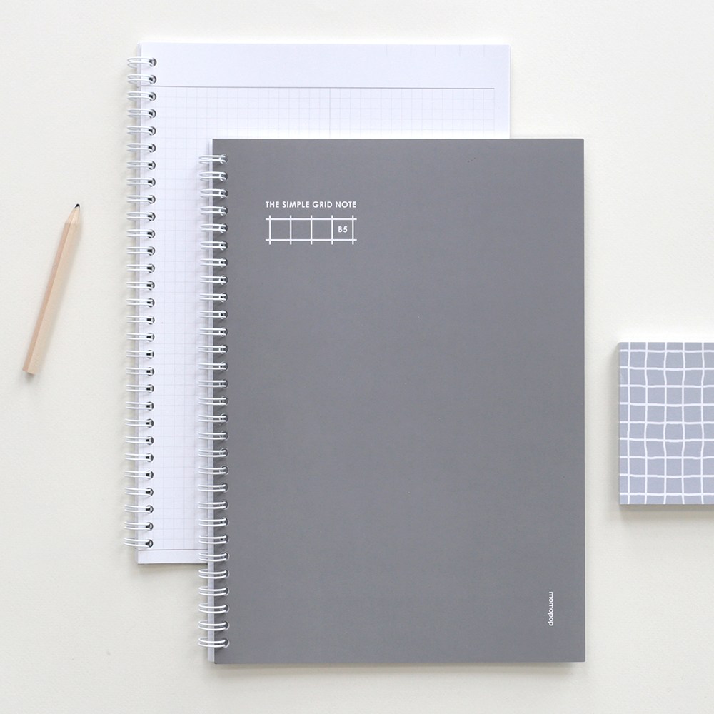 모모팝 더 심플 스프링 그리드 모눈 B5 필기 노트 공책, 단품 1,900원