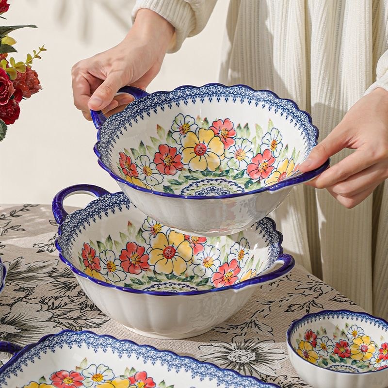 BLOWFISHFUGU 폴란드 에스닉양손 스프볼 라면그릇 홈식기 세트 이쁜도자기그릇 1200ML 17,300원