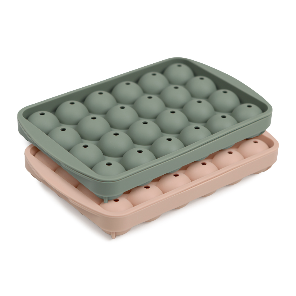 인콕 실리콘 원형 얼음틀 24구 2종 세트, 올리브그린, 핑크, 1세트 12,860원