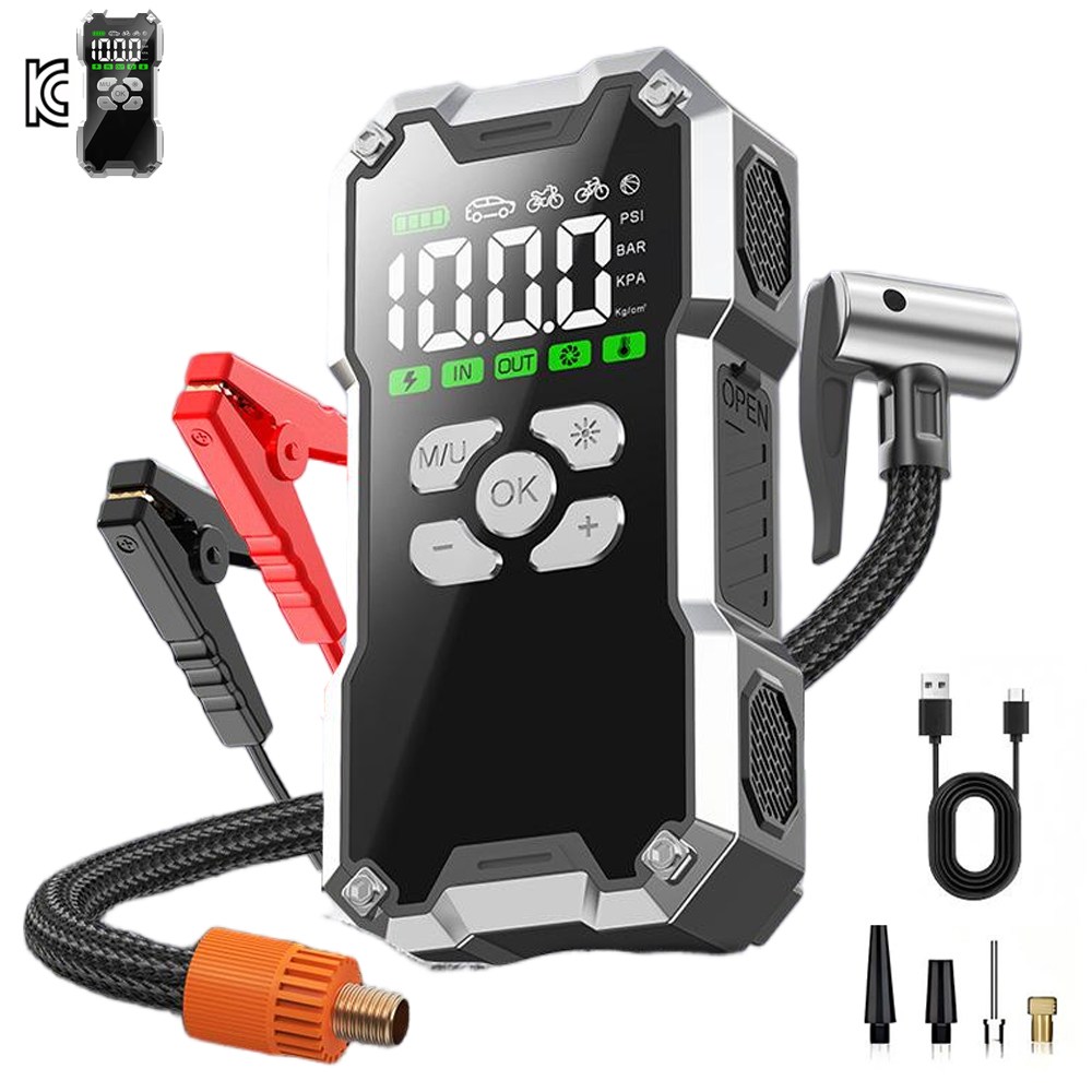 Shipshape 긴급시동 보조배터리 점프 스타터 타이어 공기압주입기 스마트 케이블 대용량 배터리 일체형 스마트시동 오토바이 보조배터리 긴급시동 42,500원