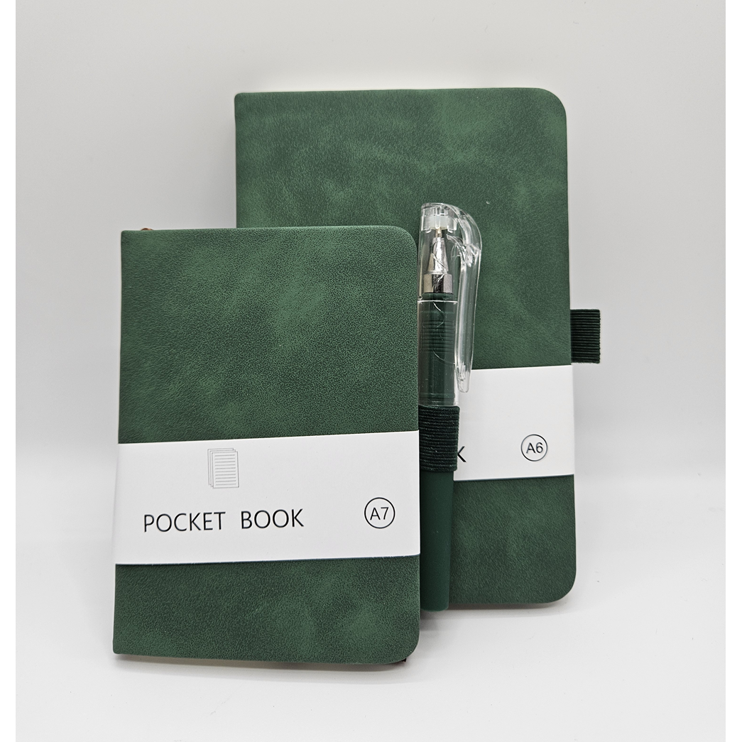 헤이조이 하드커버 펜루프밴딩 휴대용 미니 양장수첩 세트 , A6+A7+볼펜 ,1세트, 그린 12,500원