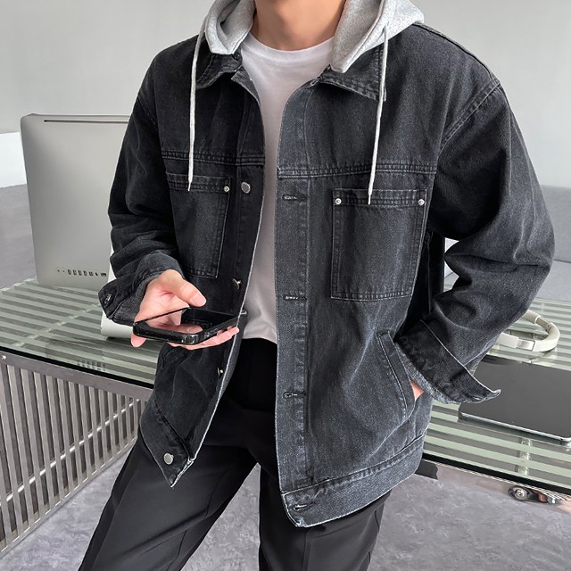 독보남 남성용 데일리 가을 후드 탈부착 트레커 데님 청자켓 5848 36,800원