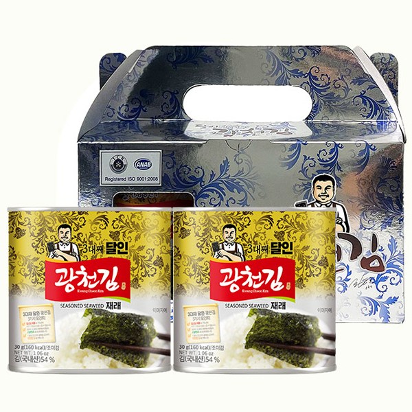 광천김 달인 재래 캔김 2캔 선물세트, 1개 13,500원