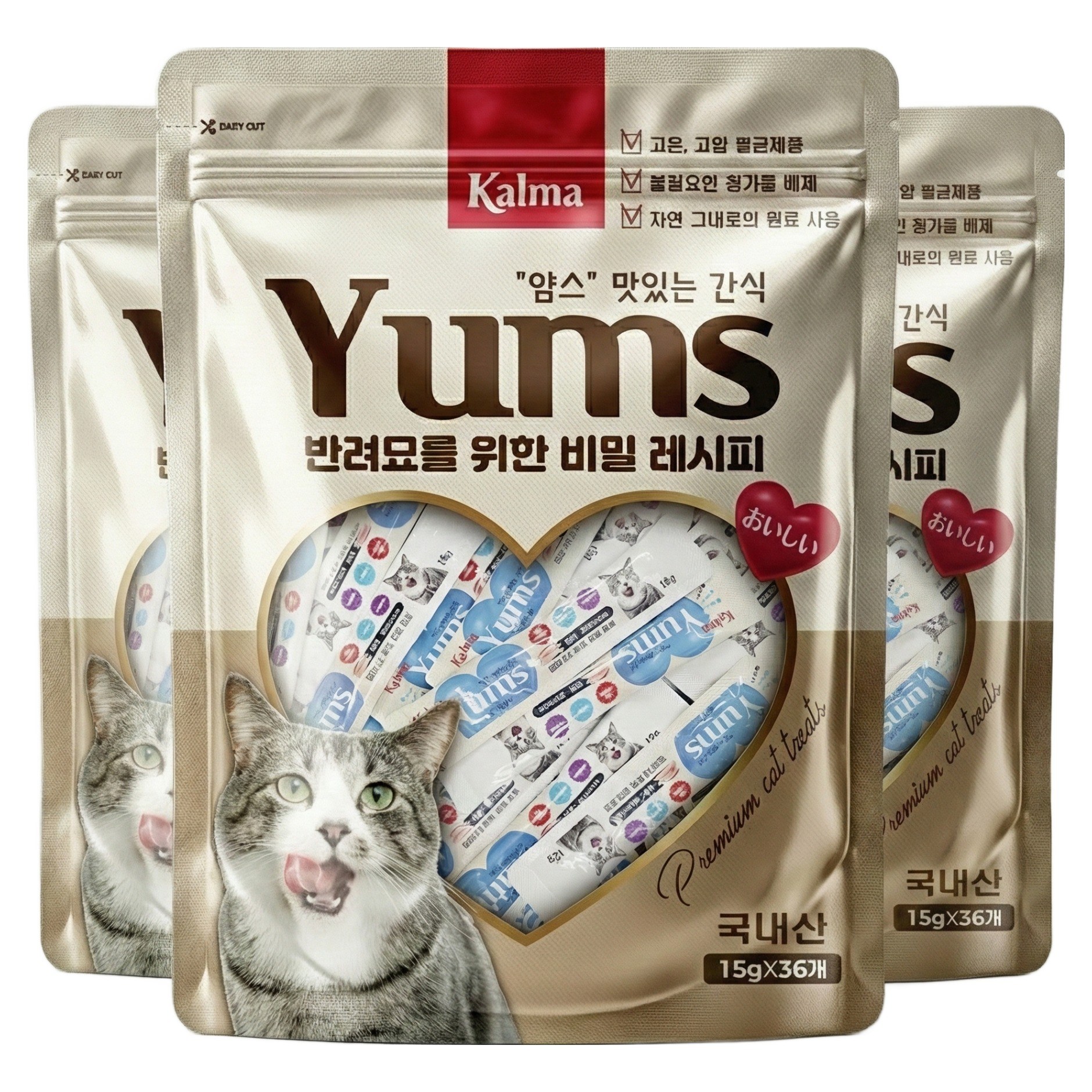 칼마 국내산 고양이 대용량 가성비 짜먹는 간식 얌스 연어 15g x 36개 / 108개, 15g, 108개, 연어 21,900원