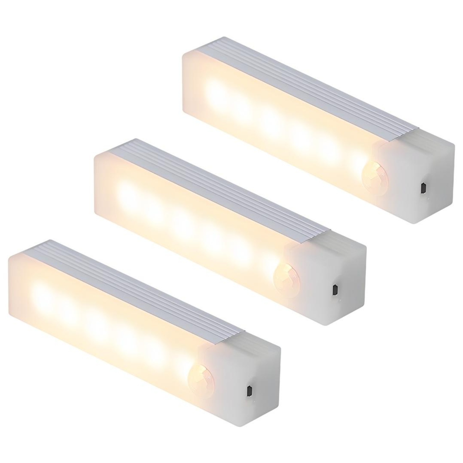 HK.sell C타입 밝기 조절 사각 충전식 센서등 10cm, 황색등, 3개 13,500원