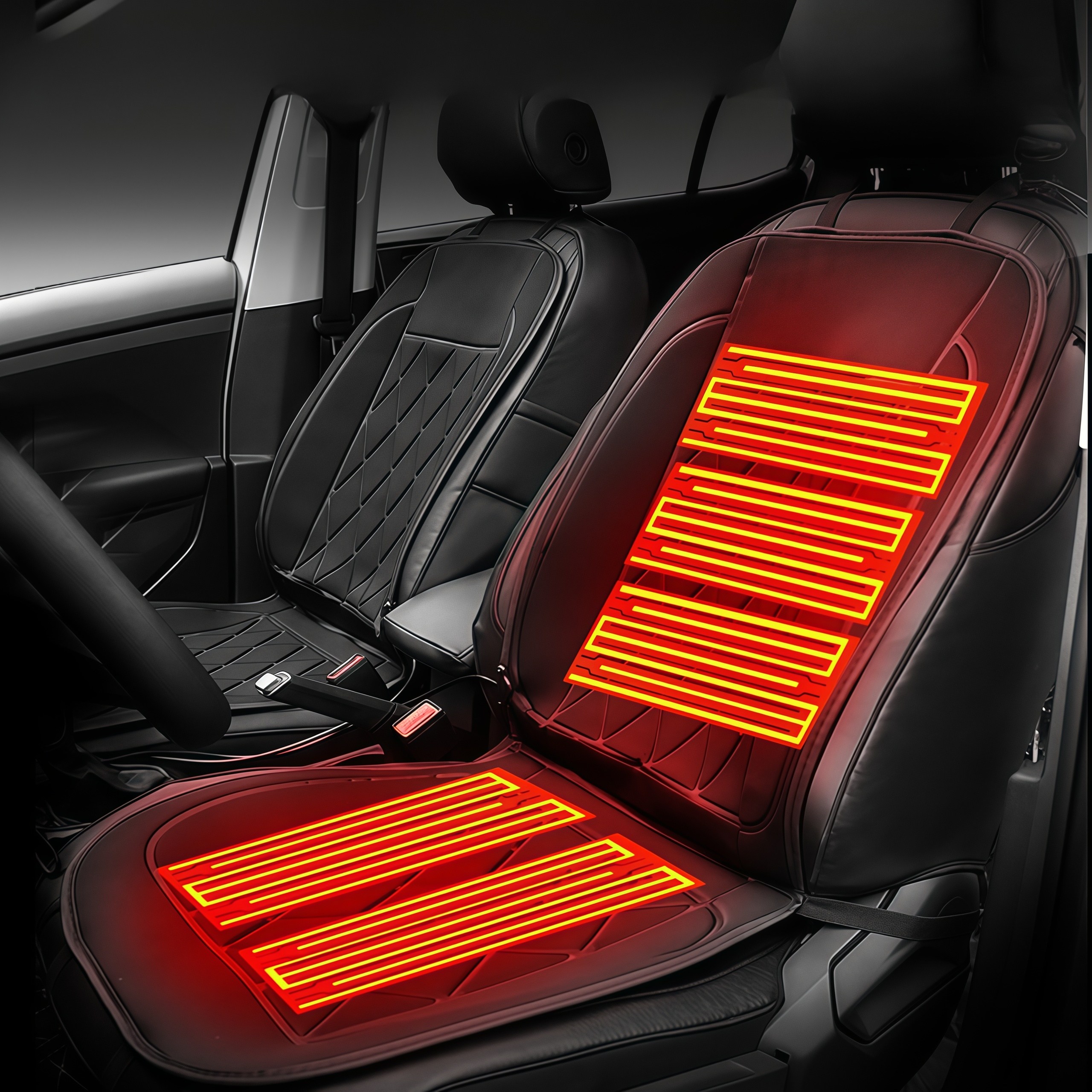 Sunnytrip 차량용 열선시트 온열방석 전기매트 12V 운전석, 1개, 블랙 19,660원