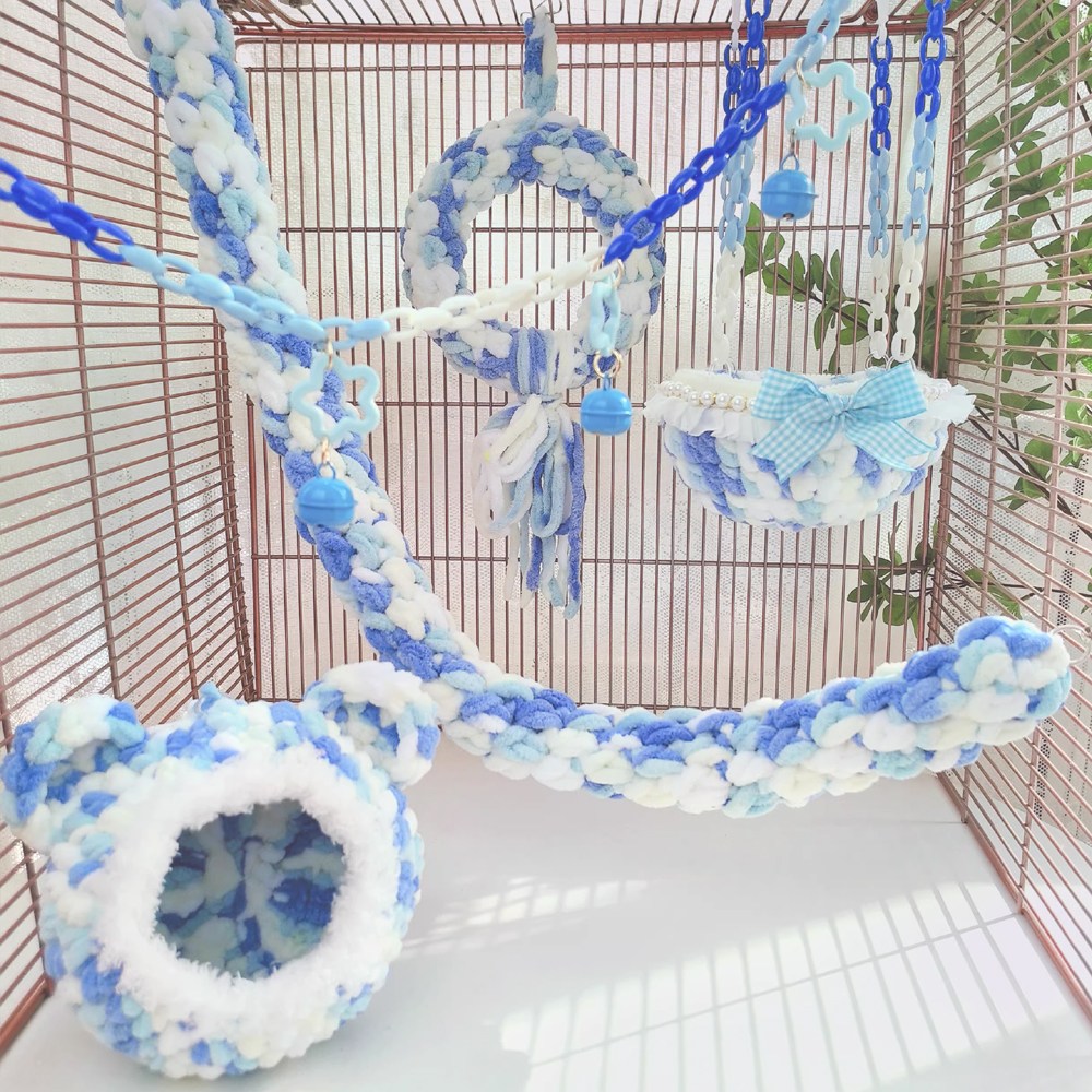 앵무새 포치 은신처 그네 해먹 체인 바인 5종 세트 피그미다람쥐 슈가글라이더, 1개, 얼음왕국 36,800원