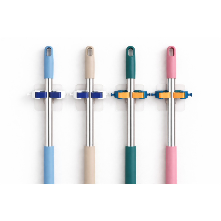 4P 청소도구걸이 대걸레 밀대 다용도 행거 홀더 거치대, 4개, 네이비 16,900원