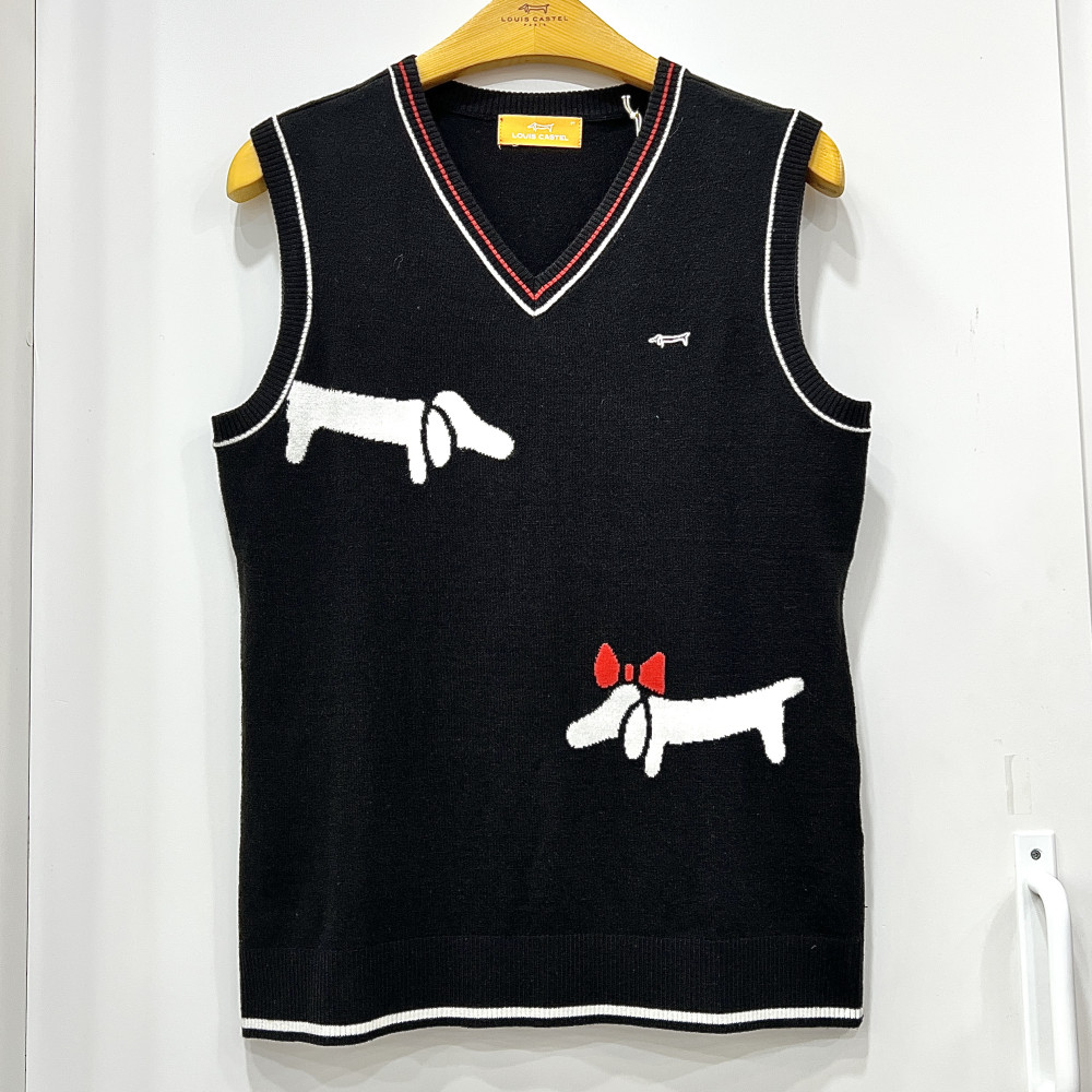 [행복한백화점][루이까스텔]루카 커플 닥스훈트 브이넥 니트 조끼 블랙 여성 7LDVT931 92,500원