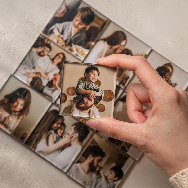 아크릴 패밀리 포토 자석 5x5cm - 맞춤 제작 냉장고 자석, 가족 포토 키핑 88,800원