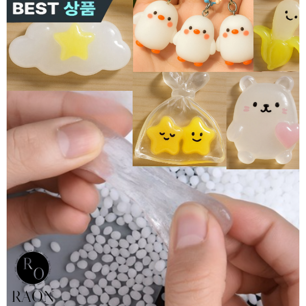 라온 [KC인증] 물에 녹는 플라스틱 젤리플라 , 화이트 100g+키링부자재, 라온(ROAN)화이트100g, 1세트 18,900원