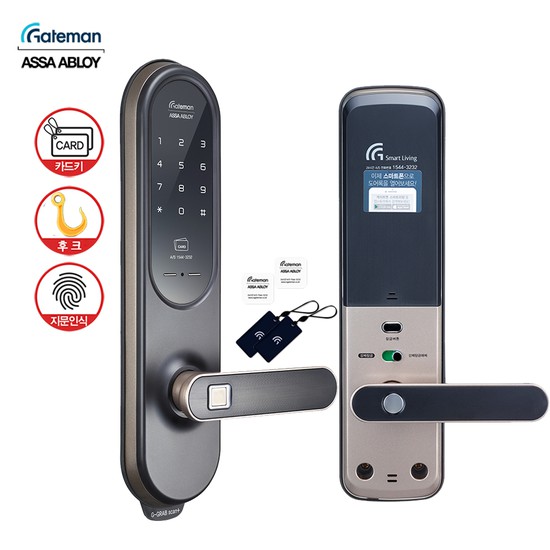 [게이트맨] 공식판매처 셀프설치 지그랩 스킨 후크,지문,카드 디지털도어락 G-GRAB scan+ 397,700원