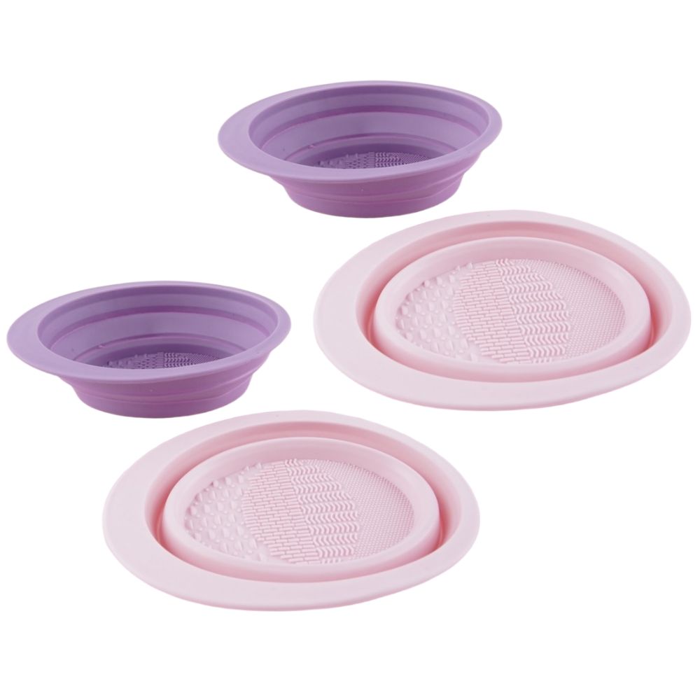 글로모 메이크업 브러쉬 세척 실리콘 트레이, 4개, 퍼플+핑크 17,000원