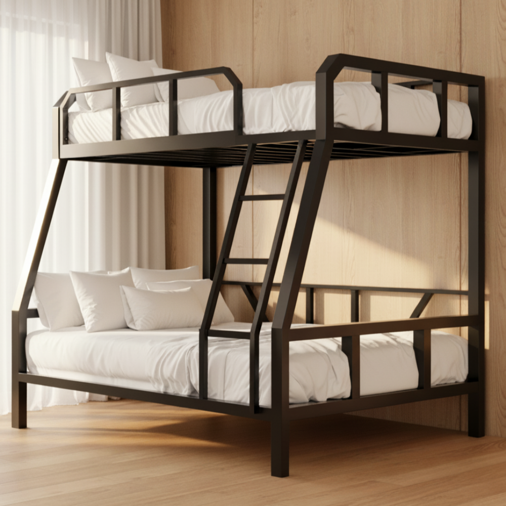 지오하우스 어른 이층침대 성인 2층침대 분리형 슈퍼싱글 저상형 사다리 기숙사 복층침대, 블랙 415,000원