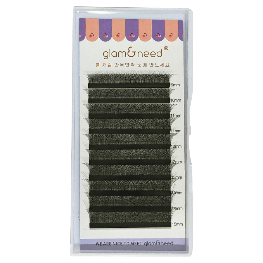 glam&need 속눈썹 연장 YY 래쉬 0.07mm C컬 전문시술용 전문가용 속눈썹, 1개, 9-15mm Mixed C컬 15,000원