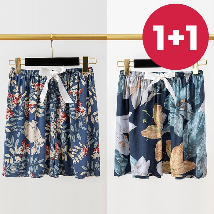 [1+1] 바바 달라붙지 않는 와이드형 쿨링 반바지 홈웨어 냉감소재 2장세트 10,800원