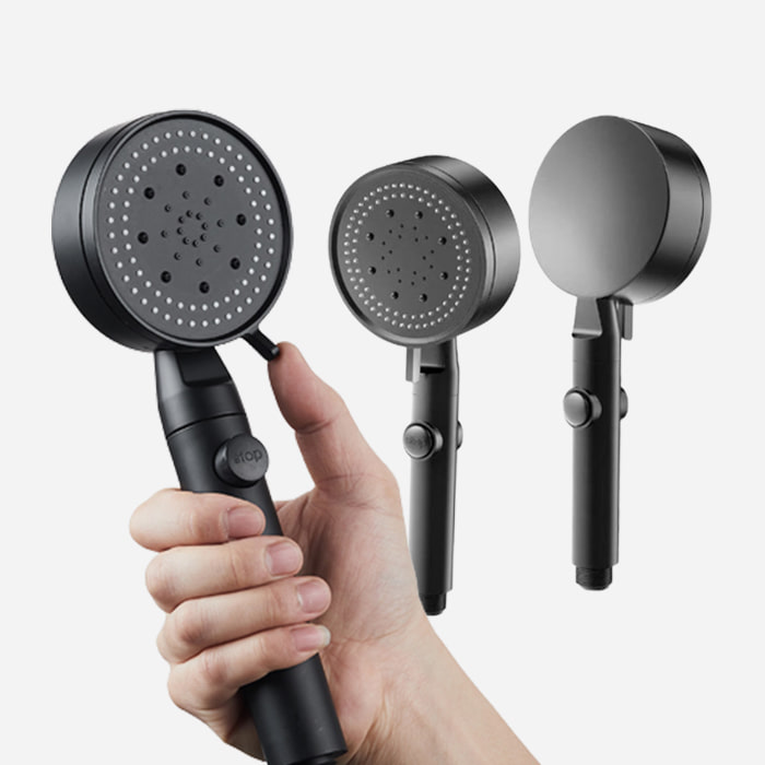 5단 수압조절 터보 샤워기 헤드, 블랙, 3개 25,000원