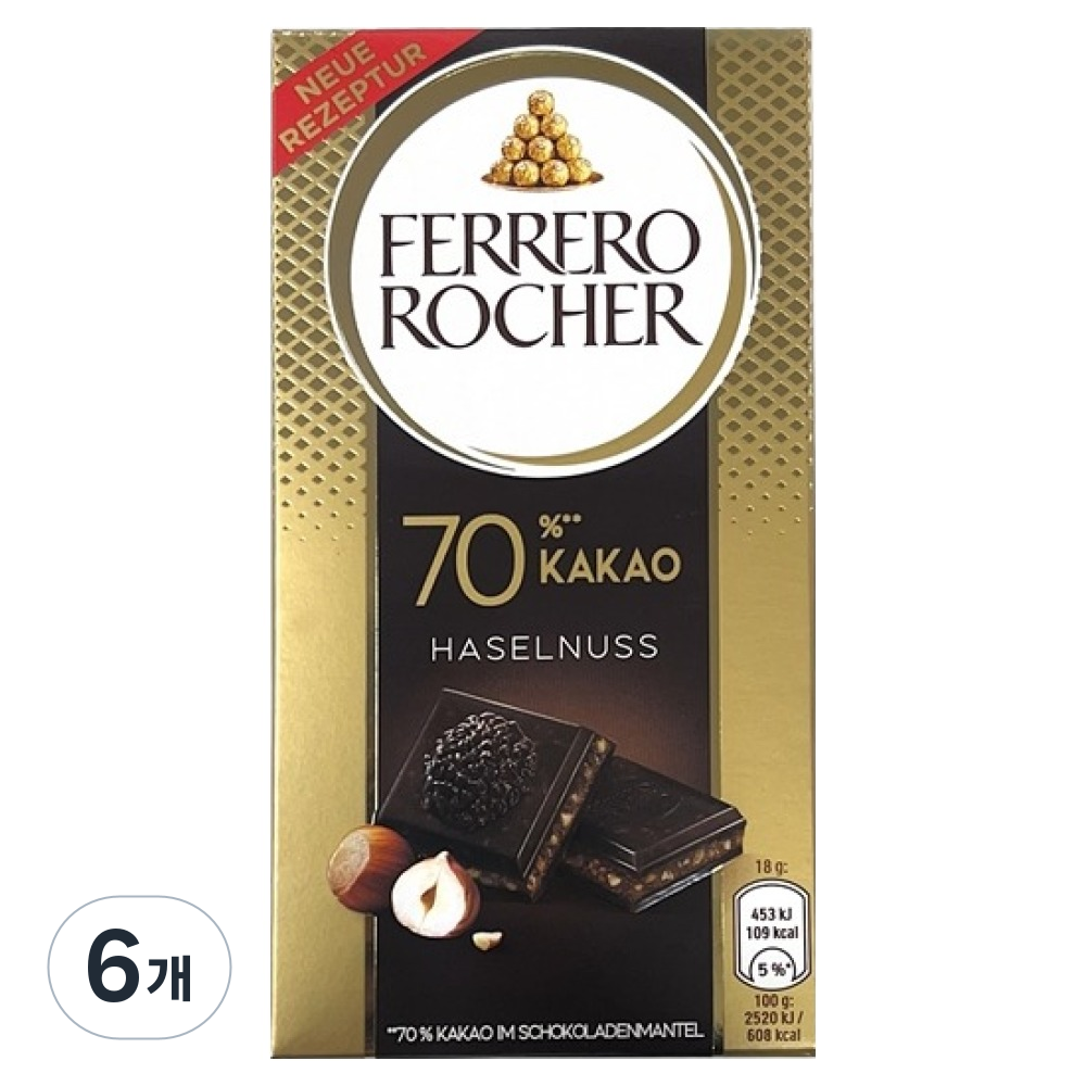 페레로로쉐 초콜릿바 헤이즐넛, 90g, 6개 24,360원
