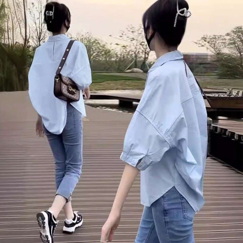 허블리 여성 여름 루즈핏 체형커버 코튼 셔츠 20,000원