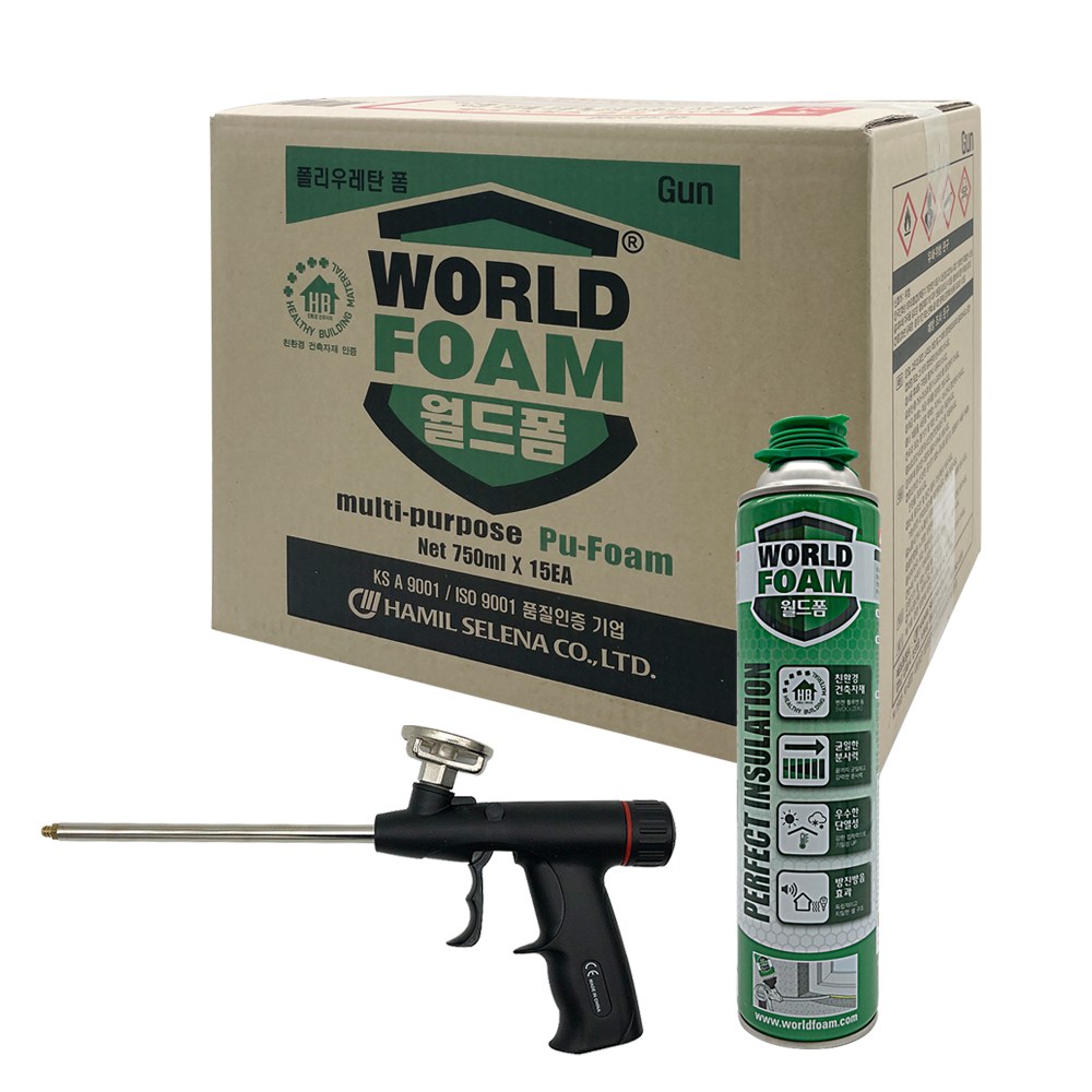 [셋트판매] 함일셀레나 국산 우레탄폼 월드폼 건타입 폼건  클리너 76,000원