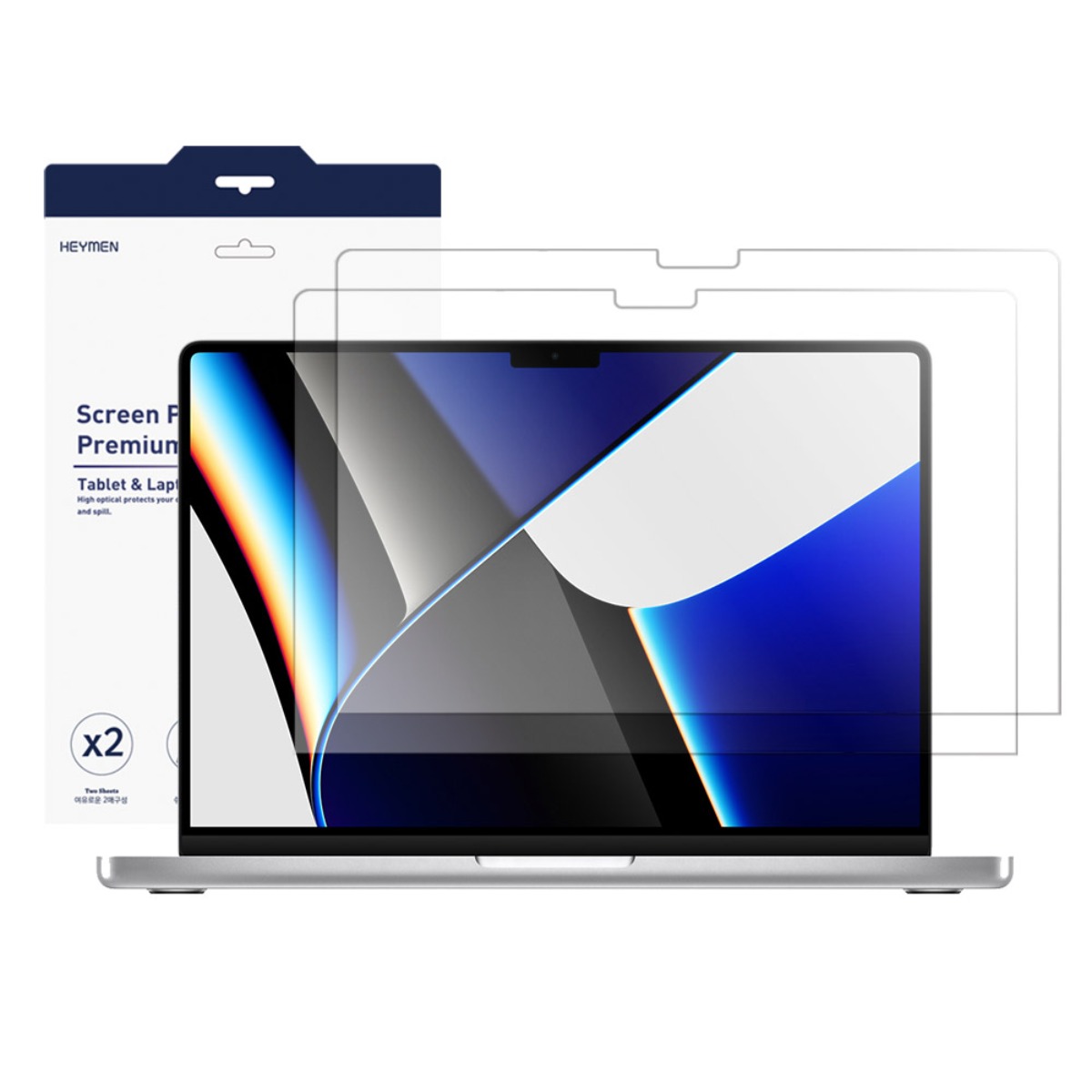 헤이맨 맥북 에어 13 인치 M4 A3240 저반사 액정 보호 강화 필름 2매, 1세트 11,900원