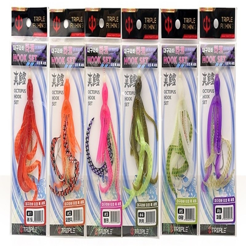 프리미엄 타코 웜 대구라바 농타 UV 심해 더블 훅 24호 6종 셋트 21,600원