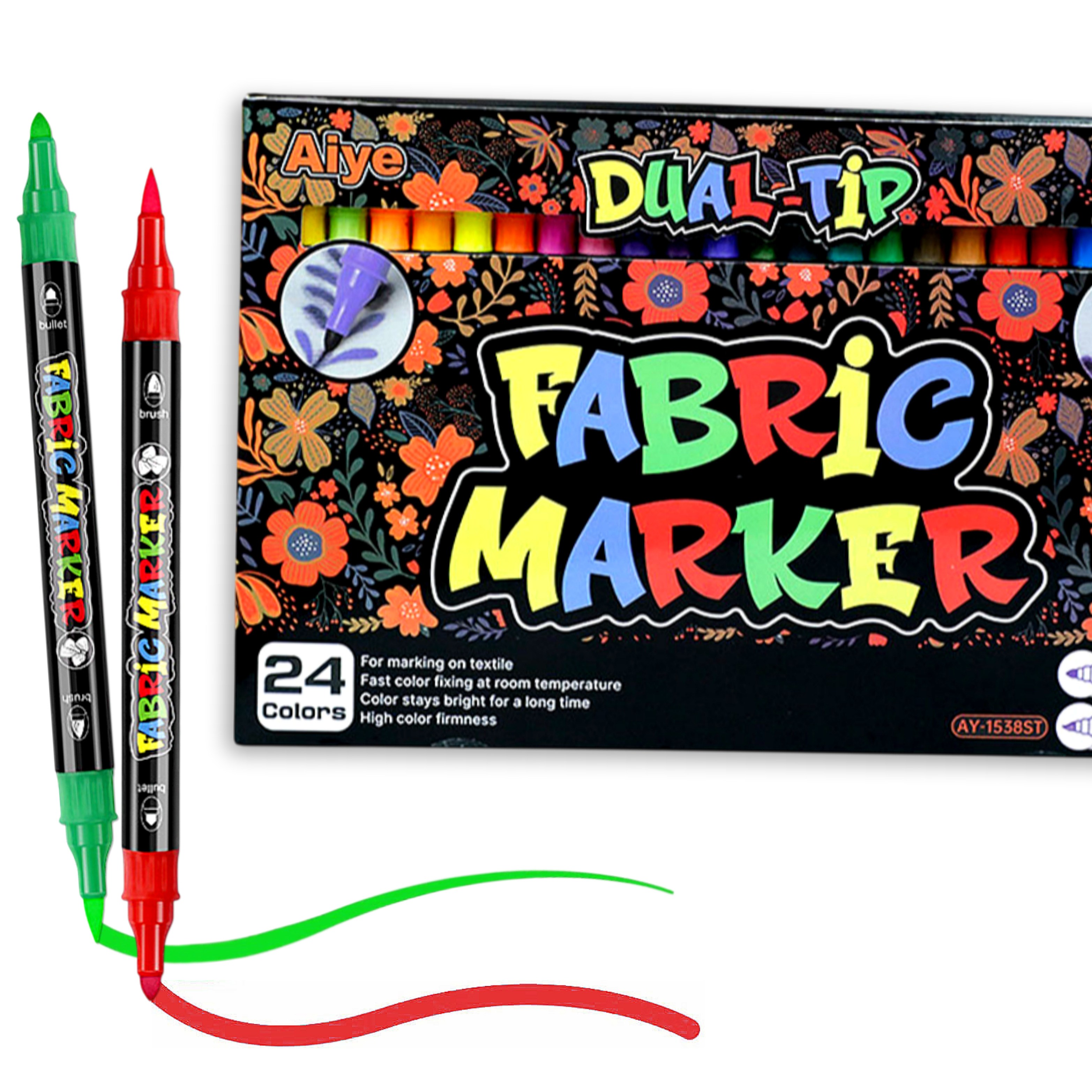 Glapy 듀얼팁 패브릭마카, 1세트, 24색 22,000원