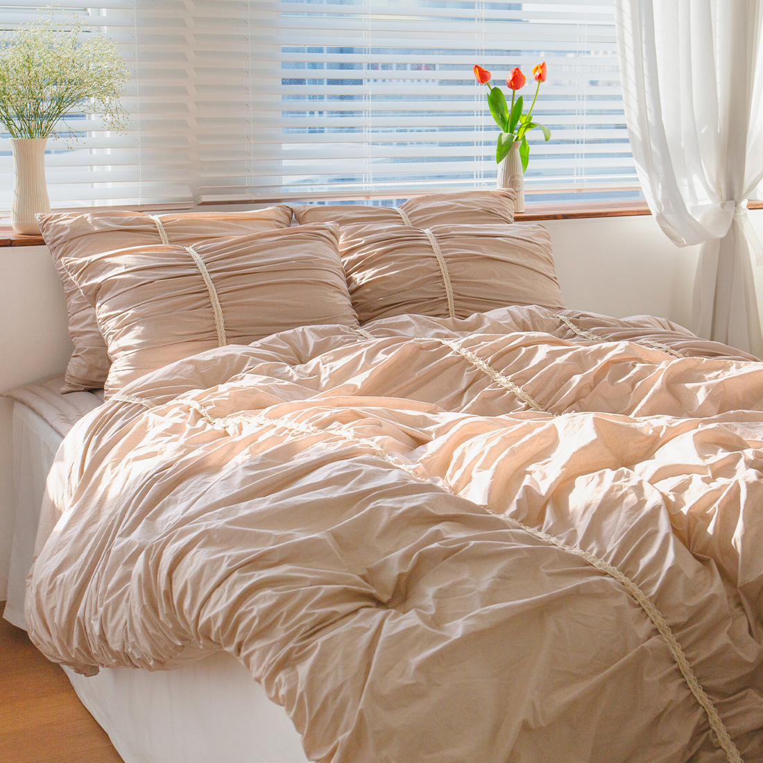 그래이불 국내 제조 고밀도 수피마 100수 셔링 차렵이불 255,800원