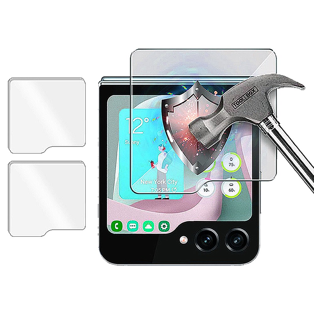 외부 2매 갤럭시 Z 플립6 전면 풀커버 액정 보호 강화 유리 필름 제트플립6 F741 지문방지 앞면 글라스 9H, 2개 4,980원