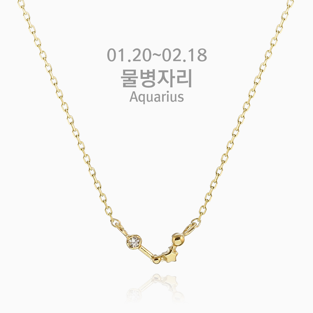 에버링 14K 금 꼬마 별자리 목걸이 물병자리_NQMT4702 407,000원