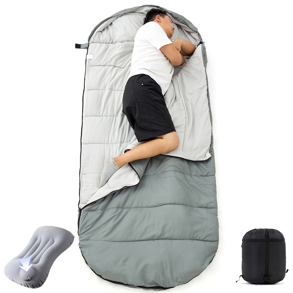 엠티링크 에그형 캠핑 침낭 폭 100cm 1인용 머미형 빅사이즈 사계절용 슬리핑백 이불 차박 용품, 청회색 2.0kg, 1개 49,900원