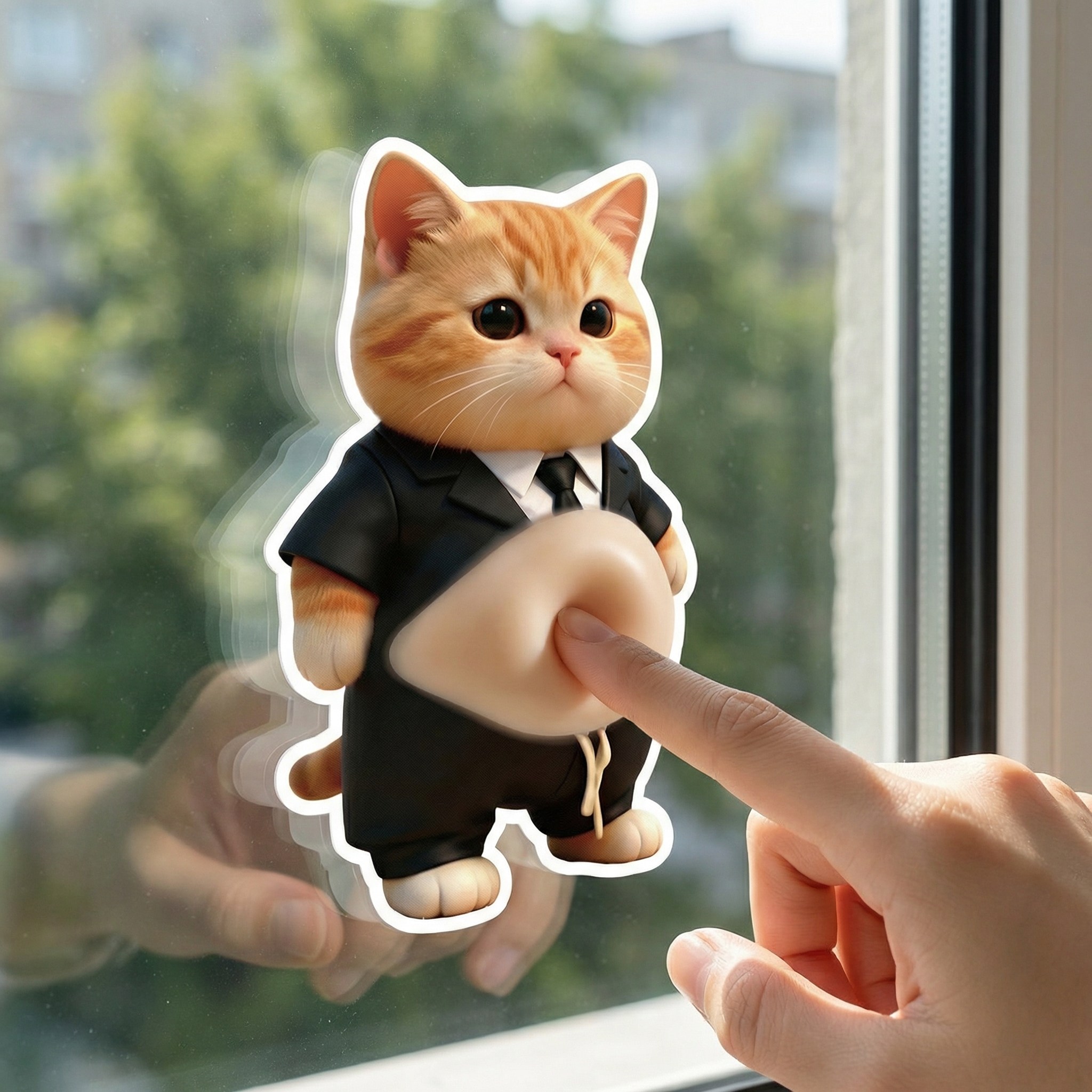 레인보우캣 시바견 뱃살 스티커 쿠션스티커 강아지 뱃살 스티커 2p, 1세트, 고양이_양복, 현재가 5,500원