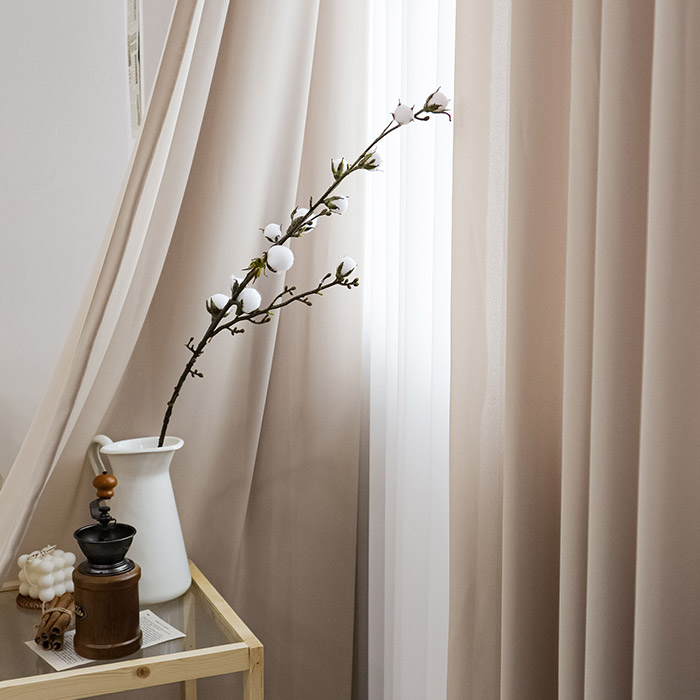 메종텍스타일 도톰한 촤르르 쉬폰 커튼 + 저소음 고급 레일 세트 대형 45,510원