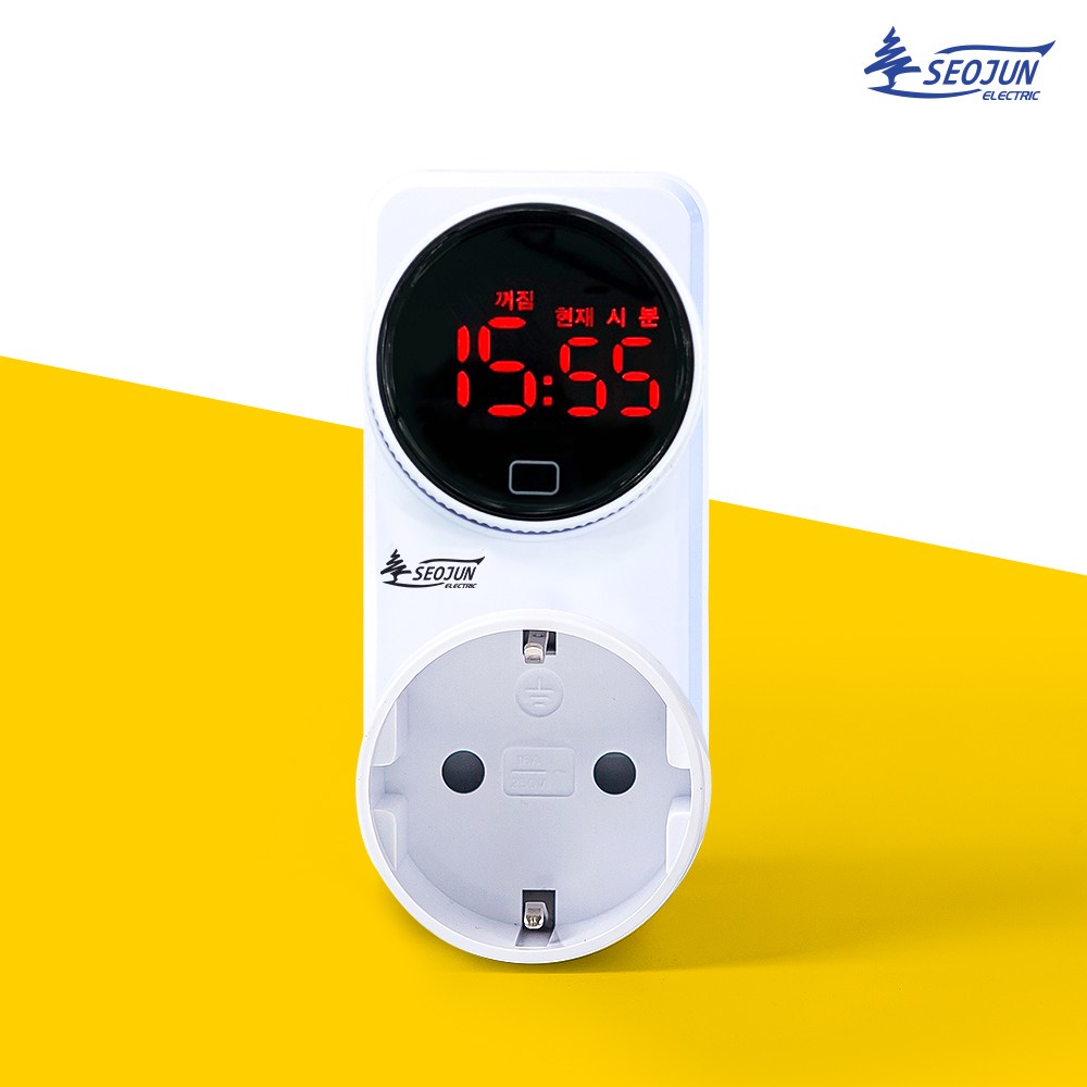 서준전기 타이머 콘센트 SJE-C10 디지털 다이얼 타임스위치 대기전력차단콘센트, 1개 21,690원