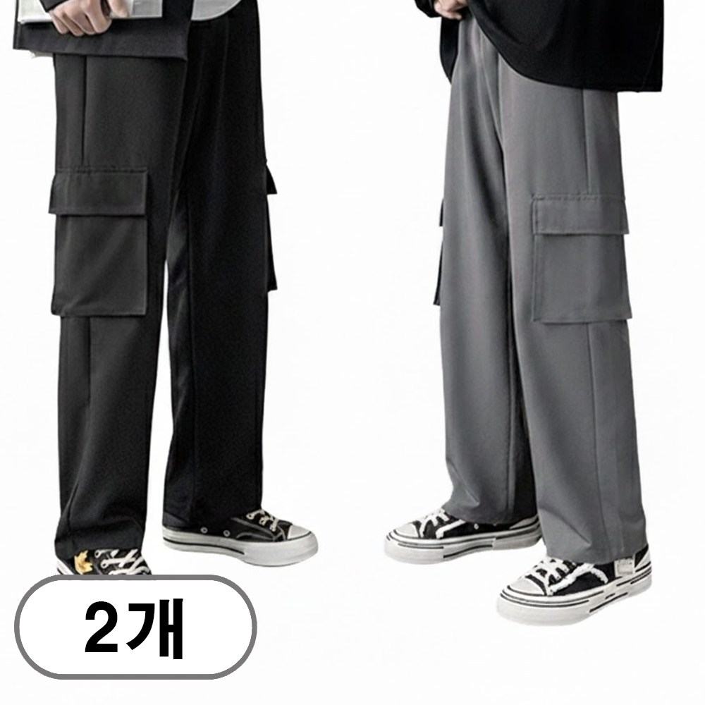 차쿠 남성 여름 봄 얇은 통바지 카고팬츠 일자 바지 와이드 팬츠 캐주얼 팬츠 1+1 19,800원