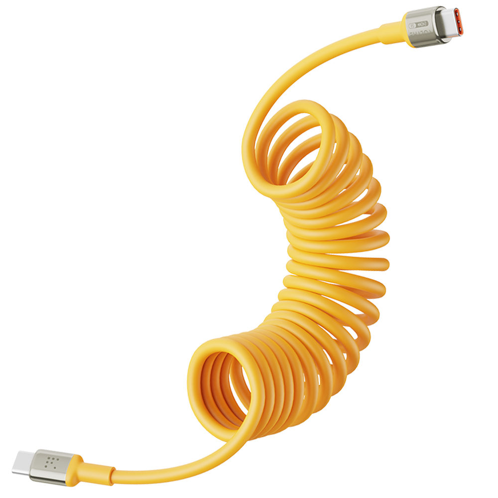 볼트미 Helix 240W PD3.1 C to C타입 코일 스프링 초고속 충전케이블, 1개, 옐로우, 1.8m 13,900원