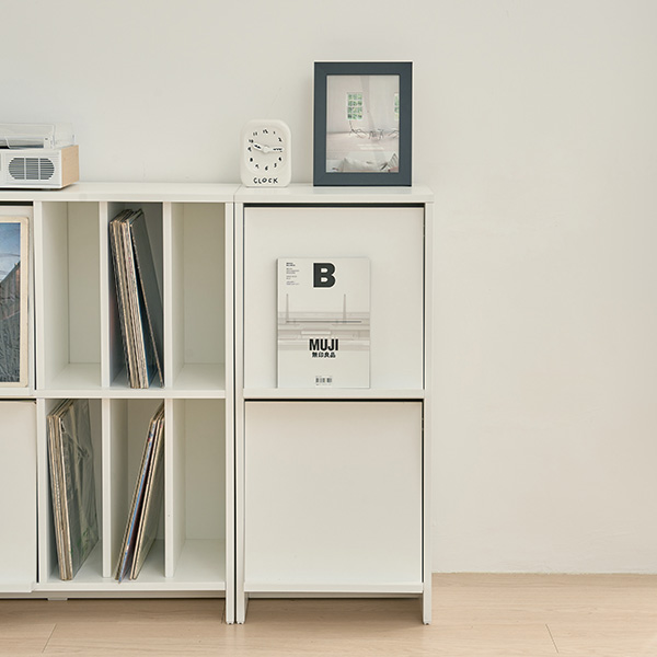 [모노폴리오] 헤이 매거진랙 슬림 2단 수납장, 에어화이트 72,000원