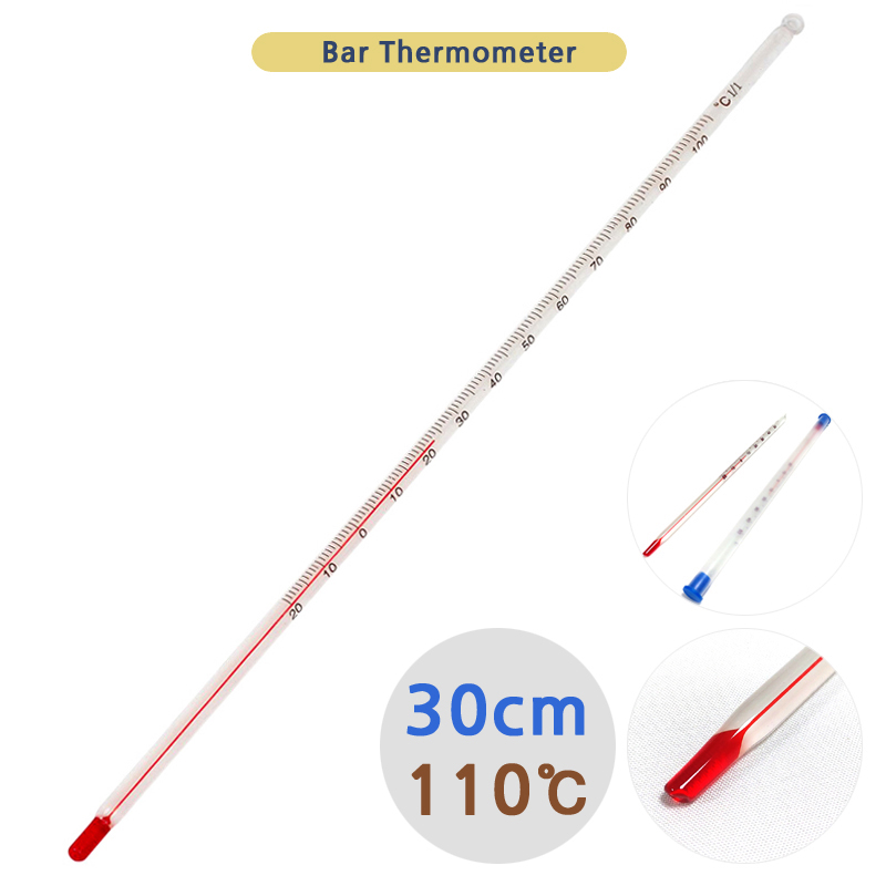 알콜 유리막대 온도계 110도 30cm/ 케이스포함 아날로그 유리온도계 온도측정 알콜온도계 막대온도계 교구 1,600원