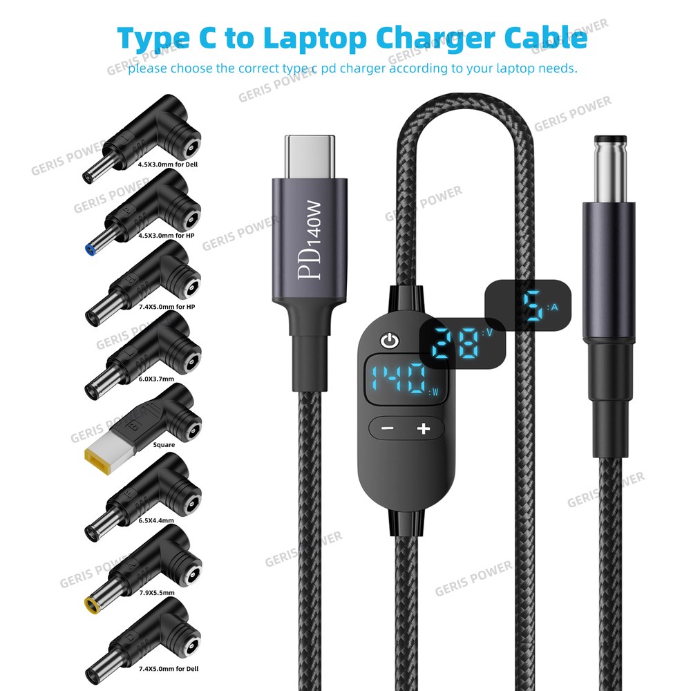 모니터전원선 케이블 USB C to DC 파워 부스트 140W 5V 9V 12V 15V 20V 28V 전압 어댑터 커넥터 노트북 라우터용 28,100원