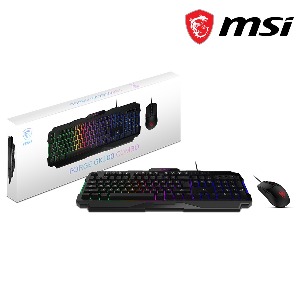 MSI FORGE GK100 키보드 마우스 세트 컴퓨터 PC 게임용 사무용 콤보 RGB, 블랙, MSI FORGE GK100 콤보, 일반형 29,900원