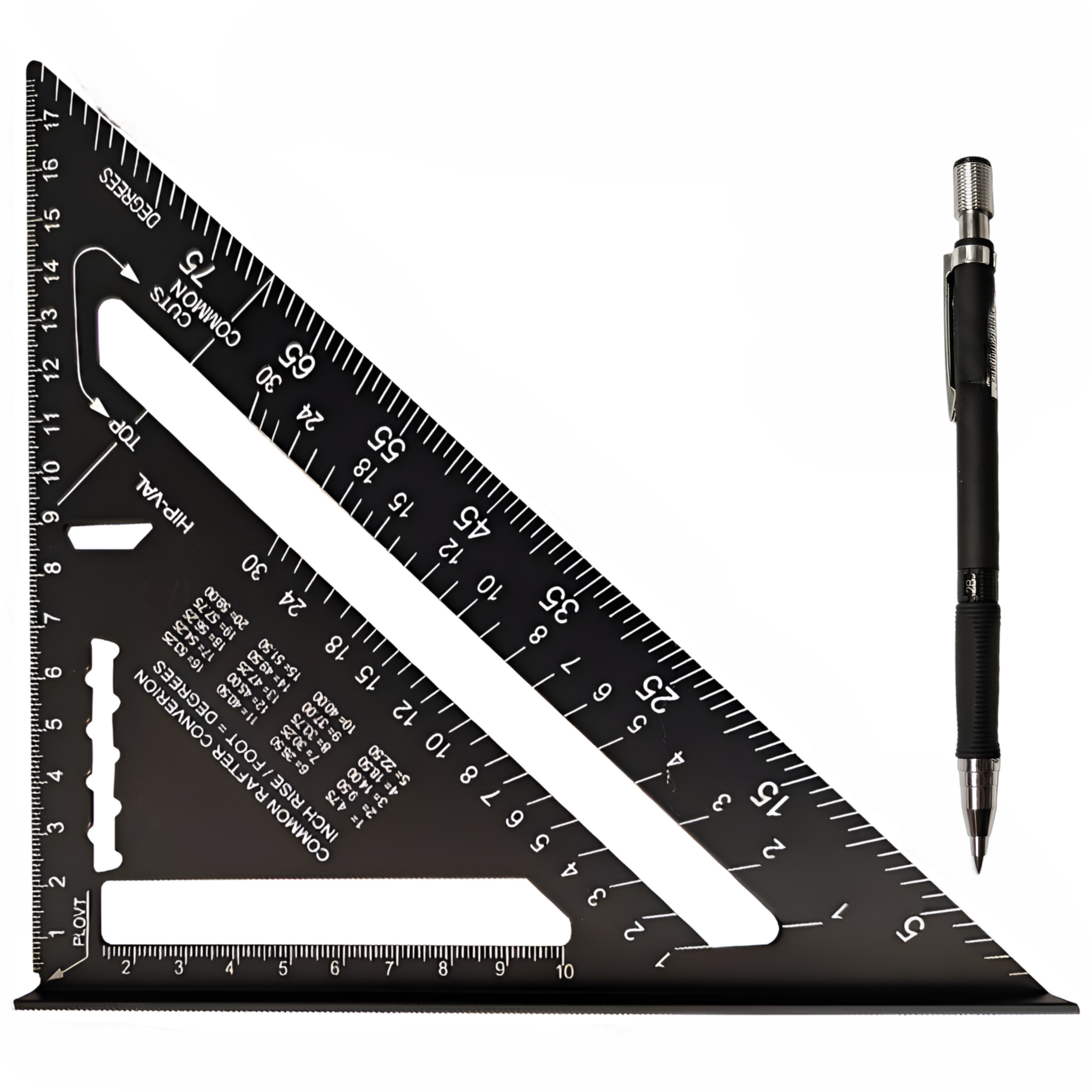 툴레보 다용도 목공용 제도용 직각 알루미늄 삼각자 7인치 180mm + 2mm 홀더팬, 1개 10,900원