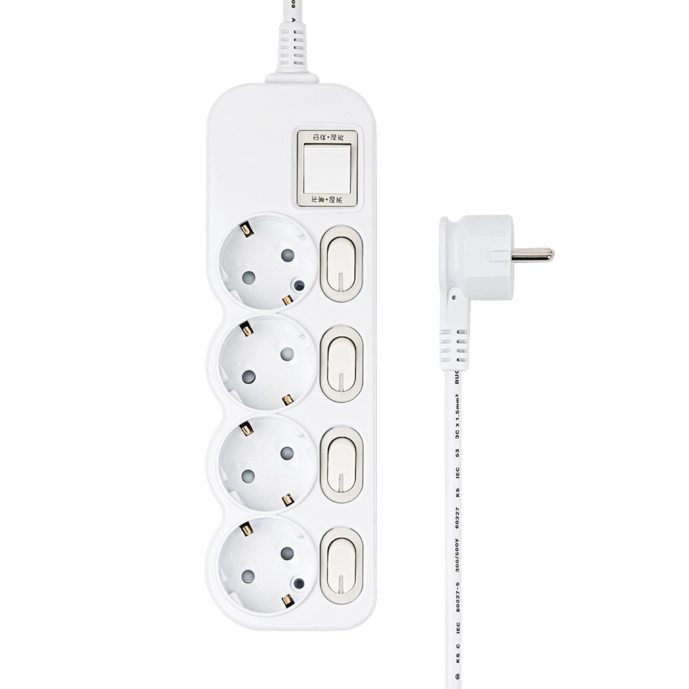 에코파워탭 국내 제조 슬림 개별 과부하차단 스위치 납작 멀티탭 4구 CSG-404P, 화이트, 1개, 40cm 15,500원