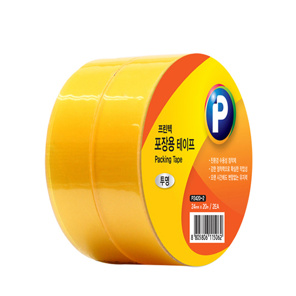 [프린텍] 포장용 테이프 OPP재질 박스 테이프 물레방아테이프  (투명, 갈색) 890원