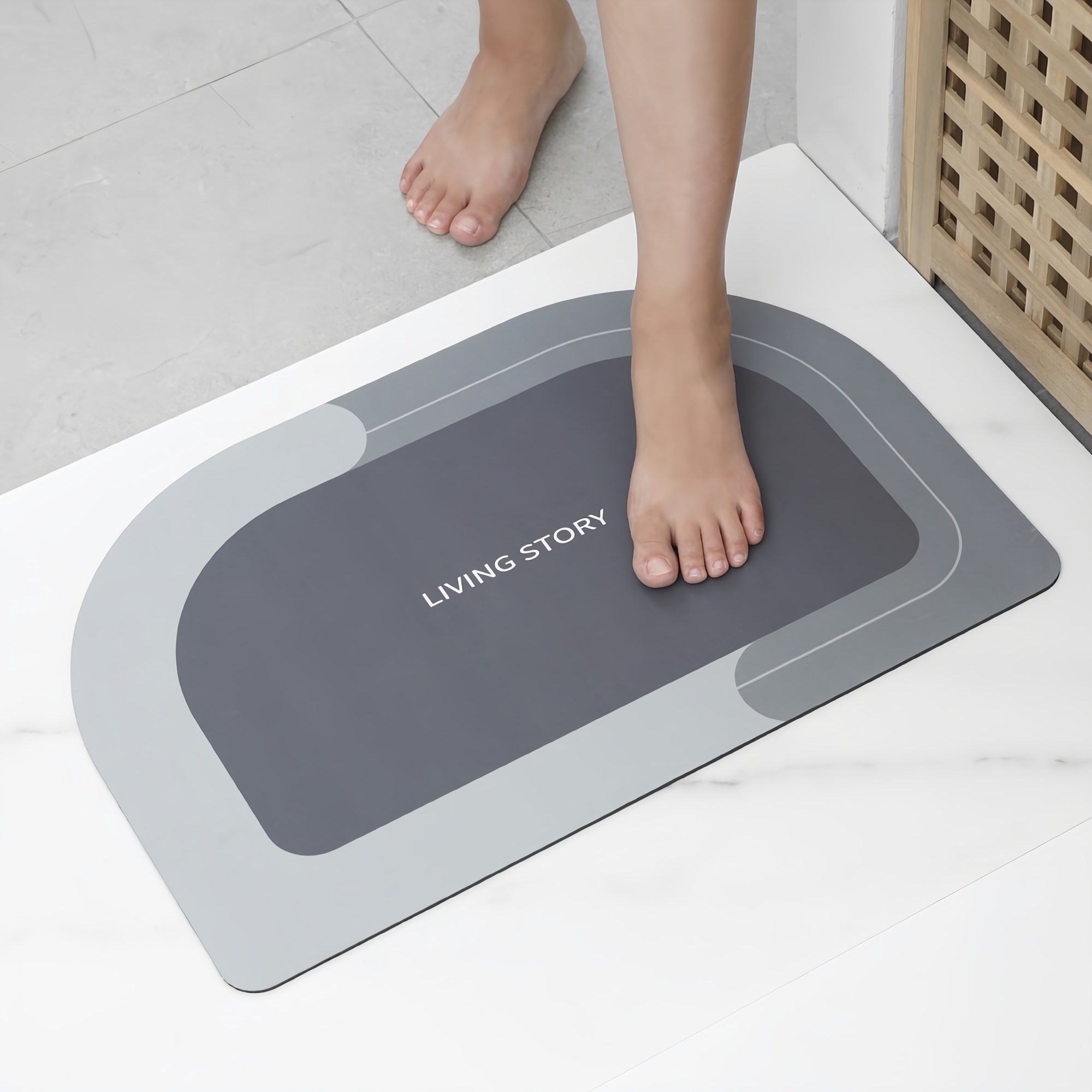 1+1 빨아쓰는 규조토 매트 주방 발매트 욕실매트, 그레이 2p세트 14,800원