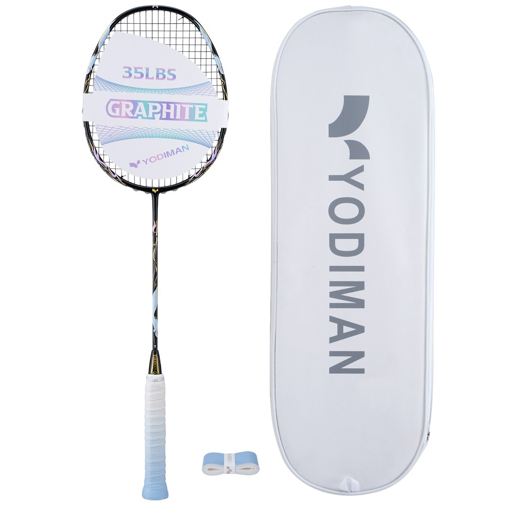 YODIMAN 배드민턴 라켓 풀 카본 5U 초경량 남녀 프로급, 1개, 요석흑 108,000원