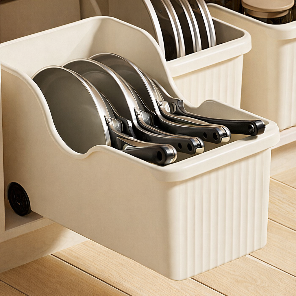 하루테 슬라이딩 후라이팬 정리함, 2개, 화이트 14,000원