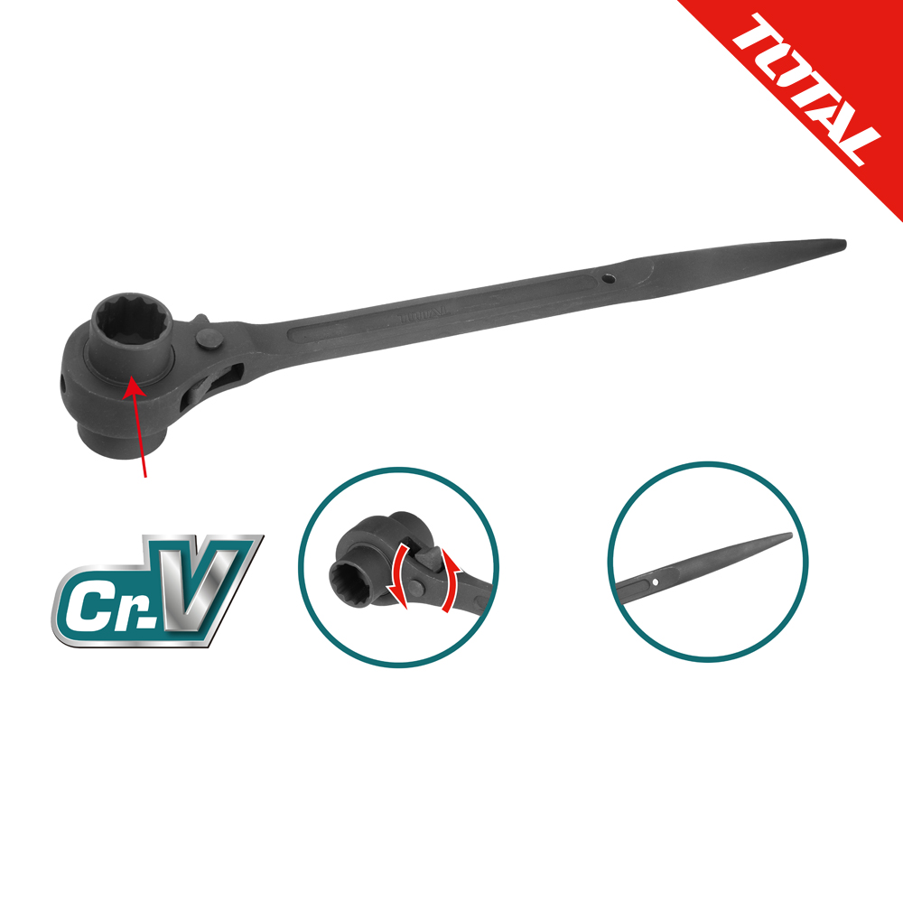 토탈공구 더블 소켓 라쳇 렌치(19x21mm) - THTRSW19211, 1개 8,900원