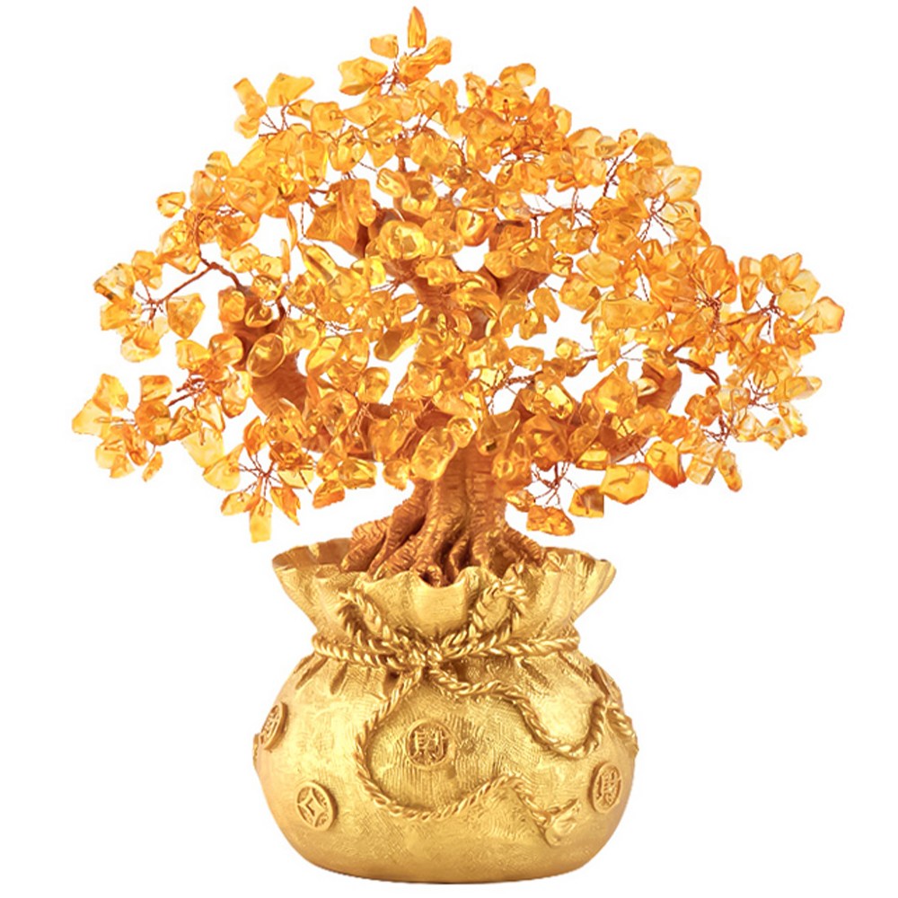 황금 수정 나무 주머니 돈나무 보석 금전수 화분 거실 인테리어 풍수 재물운 소품 개업 축하 12,810원