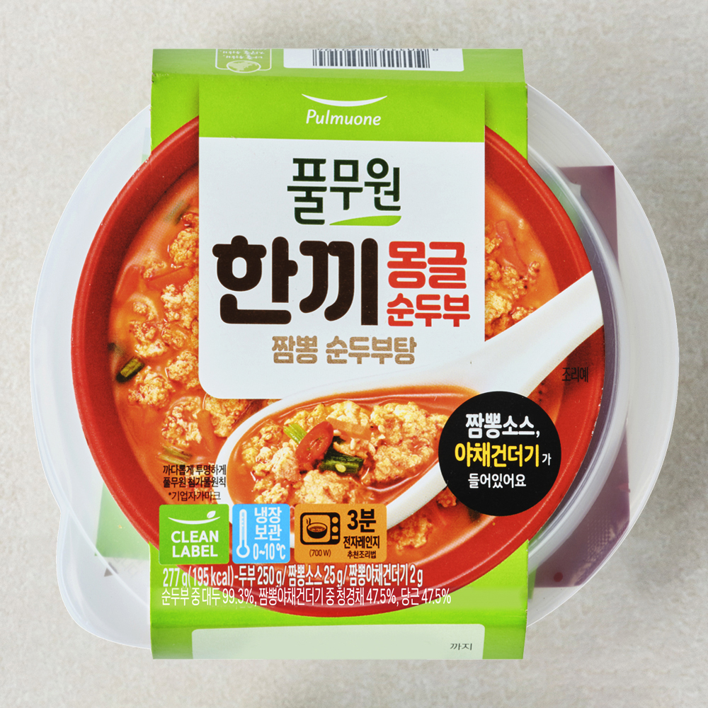풀무원 한끼 몽글 순두부 짬뽕 순두부탕 냉장 3,910원