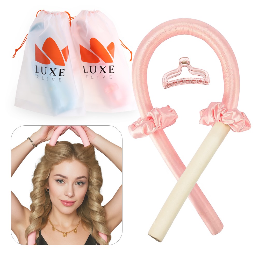 럭스올리브 고밀도소재 셀프헤어롤 구르프 틱톡헤어롤 고데롤 웨이브세팅롤 여신펌 전용 파우치, 핑크, 1개 7,600원